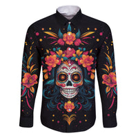 Day of Dead Skull Family Matching Puletasi Dress and Hawaiian Shirt Sugar Skull Festival Lady - Wonder Print Shop