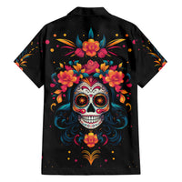 Day of Dead Skull Family Matching Short Sleeve Bodycon Dress and Hawaiian Shirt Sugar Skull Festival Lady - Wonder Print Shop