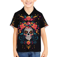 Day of Dead Skull Family Matching Tank Maxi Dress and Hawaiian Shirt Sugar Skull Festival Lady - Wonder Print Shop
