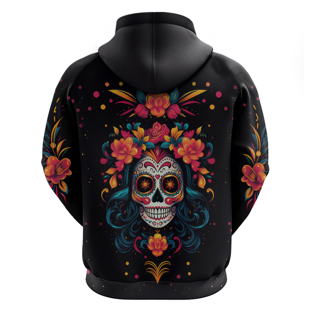 Day of Dead Skull Hoodie Sugar Skull Festival Lady - Wonder Print Shop