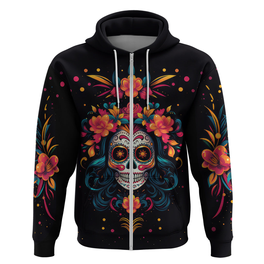 Day of Dead Skull Hoodie Sugar Skull Festival Lady - Wonder Print Shop