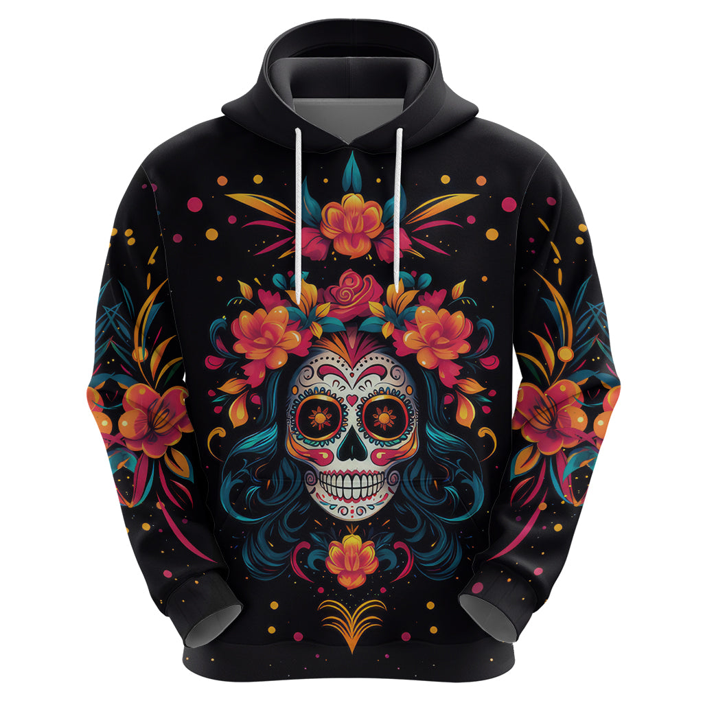 Day of Dead Skull Hoodie Sugar Skull Festival Lady - Wonder Print Shop