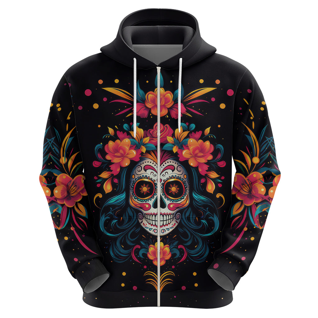 Day of Dead Skull Hoodie Sugar Skull Festival Lady - Wonder Print Shop