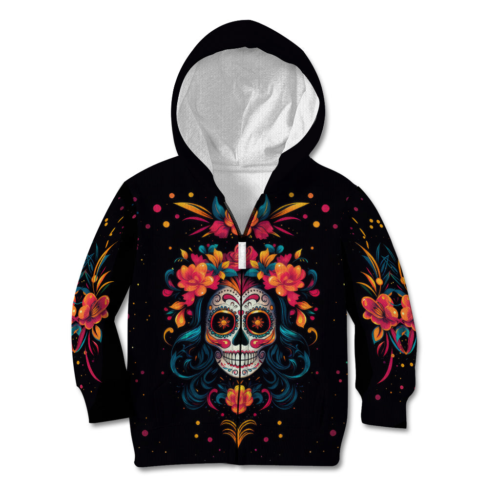 Day of Dead Skull Kid Hoodie Sugar Skull Festival Lady - Wonder Print Shop