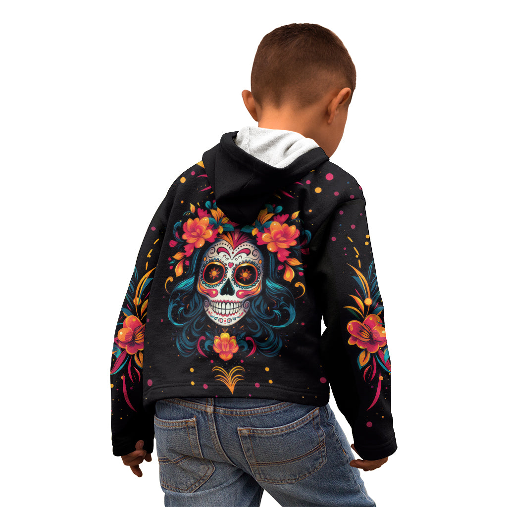 Day of Dead Skull Kid Hoodie Sugar Skull Festival Lady - Wonder Print Shop