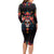 Day of Dead Skull Long Sleeve Bodycon Dress Sugar Skull Festival Lady - Wonder Print Shop