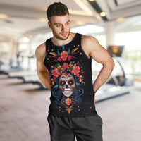 Day of Dead Skull Men Tank Top Sugar Skull Festival Lady - Wonder Print Shop