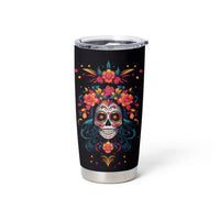 Day of Dead Skull Tumbler Cup Sugar Skull Festival Lady - Wonder Print Shop