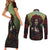 Day of Dead Lady Couples Matching Short Sleeve Bodycon Dress and Long Sleeve Button Shirt Sugar Skull Rose Lady - Wonder Print Shop