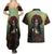 Day of Dead Lady Couples Matching Summer Maxi Dress and Hawaiian Shirt Sugar Skull Rose Lady - Wonder Print Shop
