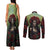 Day of Dead Lady Couples Matching Tank Maxi Dress and Long Sleeve Button Shirt Sugar Skull Rose Lady - Wonder Print Shop