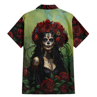 Day of Dead Lady Family Matching Mermaid Dress and Hawaiian Shirt Sugar Skull Rose Lady - Wonder Print Shop