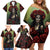 Day of Dead Lady Family Matching Off Shoulder Short Dress and Hawaiian Shirt Sugar Skull Rose Lady - Wonder Print Shop