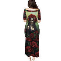 Day of Dead Lady Puletasi Sugar Skull Rose Lady - Wonder Print Shop