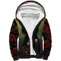 Day of Dead Lady Sherpa Hoodie Sugar Skull Rose Lady - Wonder Print Shop