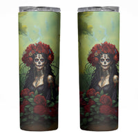 Day of Dead Lady Skinny Tumbler Sugar Skull Rose Lady - Wonder Print Shop
