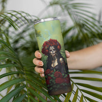 Day of Dead Lady Skinny Tumbler Sugar Skull Rose Lady - Wonder Print Shop