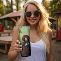 Day of Dead Lady Skinny Tumbler Sugar Skull Rose Lady - Wonder Print Shop