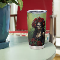 Day of Dead Lady Tumbler Cup Sugar Skull Rose Lady - Wonder Print Shop