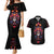 Day of Dead Skull Couples Matching Mermaid Dress and Hawaiian Shirt Sugar Skull Festival Lady - Wonder Print Shop