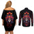 Day of Dead Skull Couples Matching Off Shoulder Short Dress and Long Sleeve Button Shirt Sugar Skull Festival Lady - Wonder Print Shop