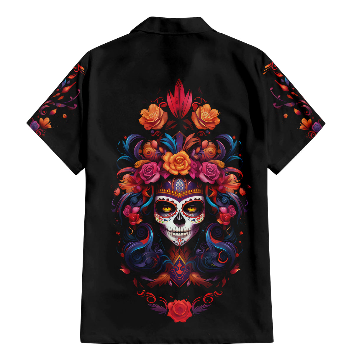 Day of Dead Skull Family Matching Mermaid Dress and Hawaiian Shirt Sugar Skull Festival Lady - Wonder Print Shop
