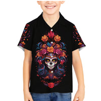 Day of Dead Skull Family Matching Mermaid Dress and Hawaiian Shirt Sugar Skull Festival Lady - Wonder Print Shop