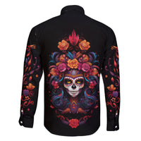 Day of Dead Skull Family Matching Off Shoulder Short Dress and Hawaiian Shirt Sugar Skull Festival Lady - Wonder Print Shop