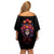 Day of Dead Skull Family Matching Off Shoulder Short Dress and Hawaiian Shirt Sugar Skull Festival Lady - Wonder Print Shop