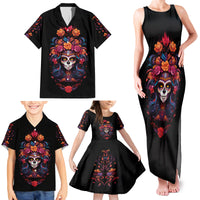 Day of Dead Skull Family Matching Tank Maxi Dress and Hawaiian Shirt Sugar Skull Festival Lady - Wonder Print Shop