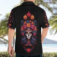 Day of Dead Skull Hawaiian Shirt Sugar Skull Festival Lady - Wonder Print Shop