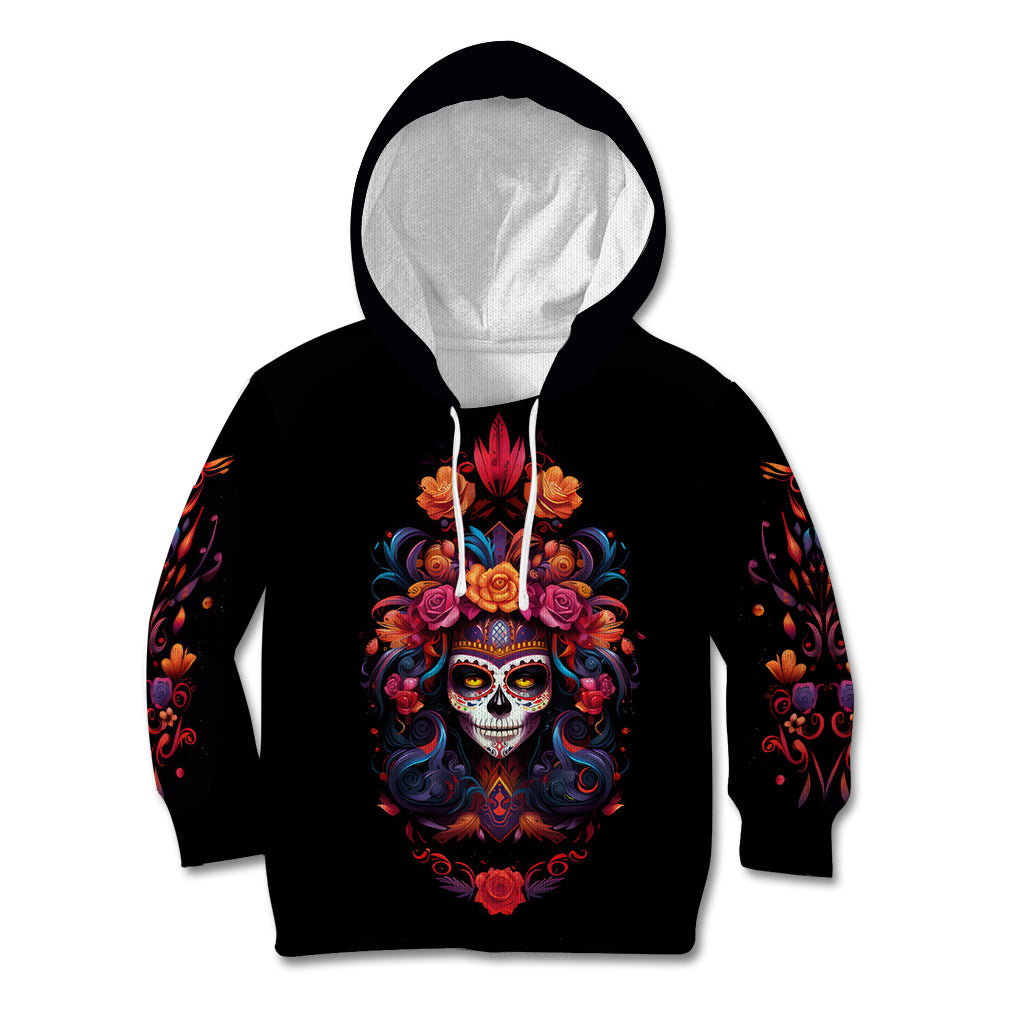 Day of Dead Skull Kid Hoodie Sugar Skull Festival Lady - Wonder Print Shop