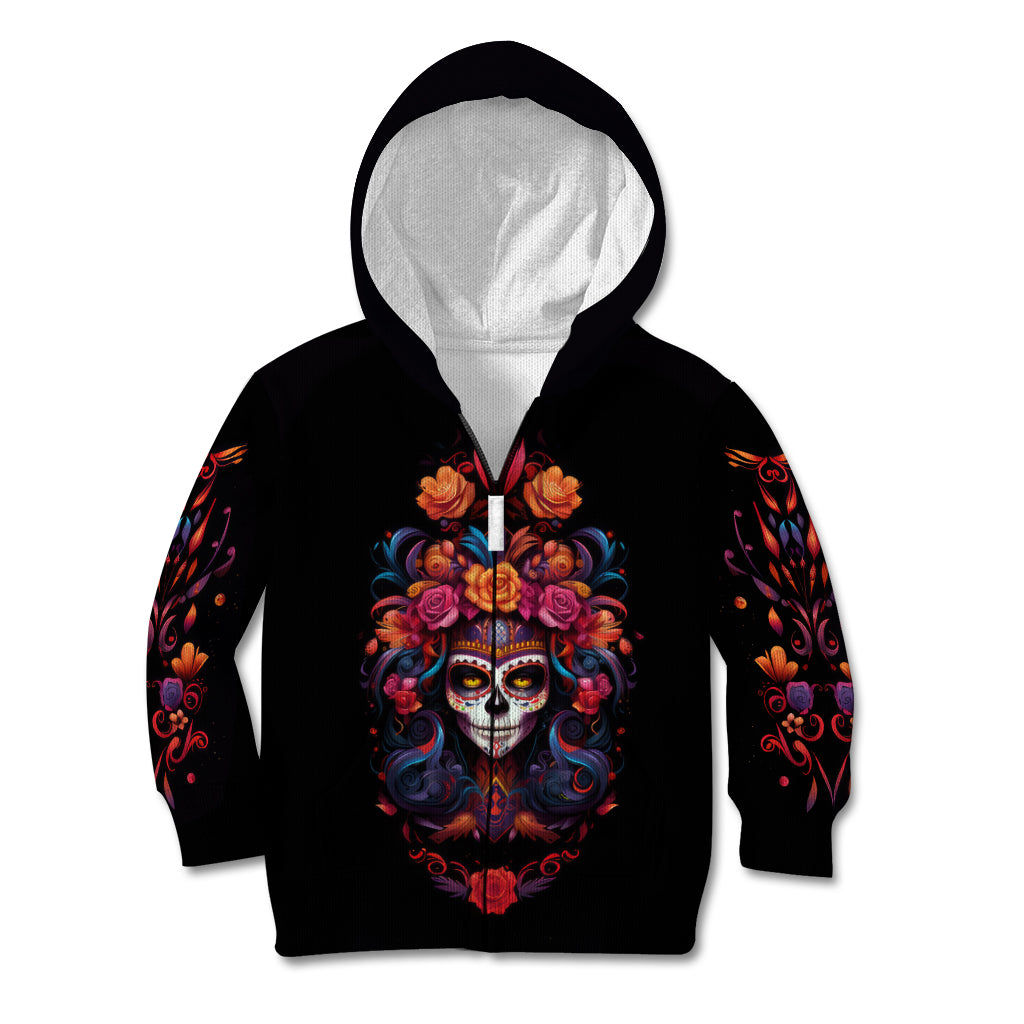 Day of Dead Skull Kid Hoodie Sugar Skull Festival Lady - Wonder Print Shop