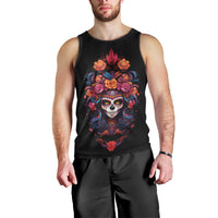 Day of Dead Skull Men Tank Top Sugar Skull Festival Lady - Wonder Print Shop