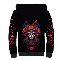 Day of Dead Skull Sherpa Hoodie Sugar Skull Festival Lady - Wonder Print Shop