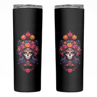 Day of Dead Skull Skinny Tumbler Sugar Skull Festival Lady - Wonder Print Shop