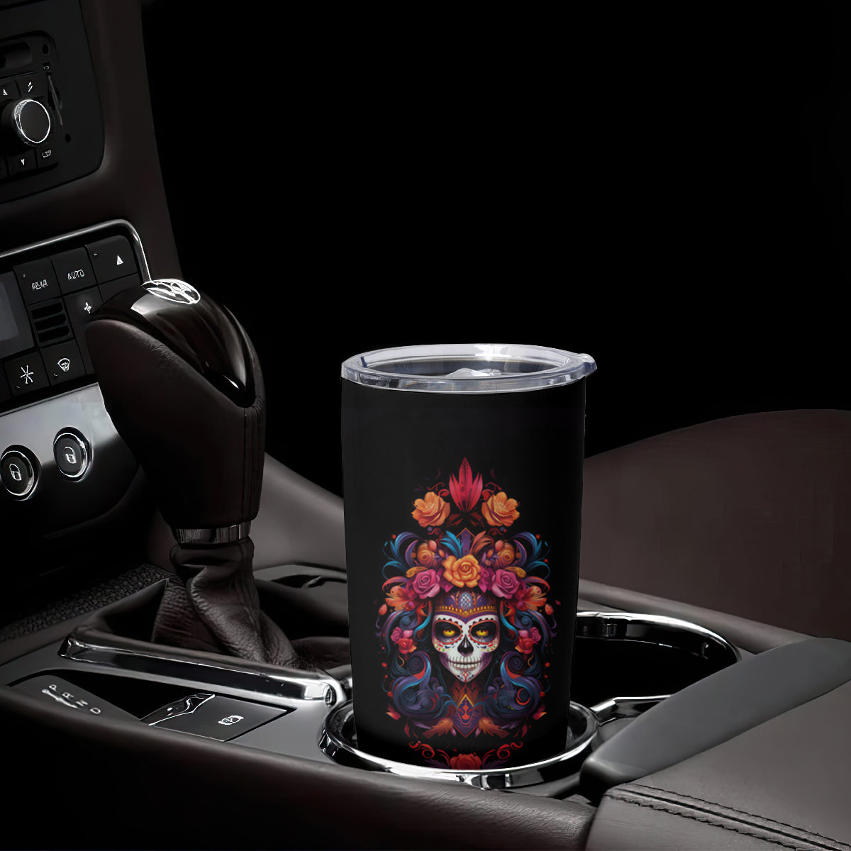 Day of Dead Skull Tumbler Cup Sugar Skull Festival Lady - Wonder Print Shop