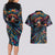Day of Dead Lady Couples Matching Long Sleeve Bodycon Dress and Hawaiian Shirt Sugar Skull Lady Dancing - Wonder Print Shop