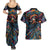 Day of Dead Lady Couples Matching Summer Maxi Dress and Hawaiian Shirt Sugar Skull Lady Dancing - Wonder Print Shop