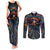 Day of Dead Lady Couples Matching Tank Maxi Dress and Long Sleeve Button Shirt Sugar Skull Lady Dancing - Wonder Print Shop