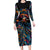 Day of Dead Lady Family Matching Long Sleeve Bodycon Dress and Hawaiian Shirt Sugar Skull Lady Dancing - Wonder Print Shop