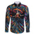 Day of Dead Lady Family Matching Off Shoulder Maxi Dress and Hawaiian Shirt Sugar Skull Lady Dancing - Wonder Print Shop