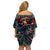 Day of Dead Lady Family Matching Off Shoulder Short Dress and Hawaiian Shirt Sugar Skull Lady Dancing - Wonder Print Shop