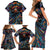Day of Dead Lady Family Matching Short Sleeve Bodycon Dress and Hawaiian Shirt Sugar Skull Lady Dancing - Wonder Print Shop