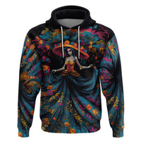 Day of Dead Lady Hoodie Sugar Skull Lady Dancing - Wonder Print Shop