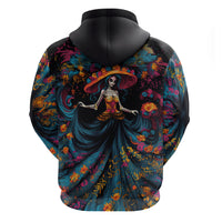 Day of Dead Lady Hoodie Sugar Skull Lady Dancing - Wonder Print Shop