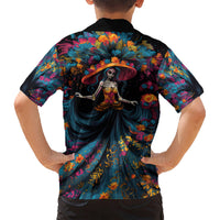 Day of Dead Lady Kid Hawaiian Shirt Sugar Skull Lady Dancing - Wonder Print Shop
