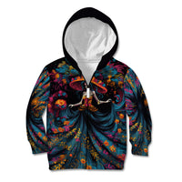 Day of Dead Lady Kid Hoodie Sugar Skull Lady Dancing - Wonder Print Shop