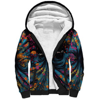 Day of Dead Lady Sherpa Hoodie Sugar Skull Lady Dancing - Wonder Print Shop