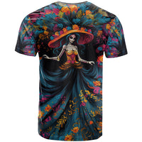 Day of Dead Lady T Shirt Sugar Skull Lady Dancing - Wonder Print Shop